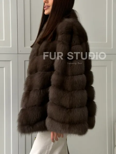 Женская шуба из меха куницы - фото 4