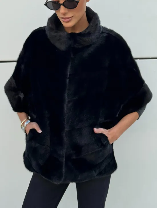 Курточка-жилет трансформер из меха норки с капюшоном - фото 2