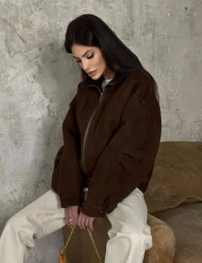 Дубленка - бомбер на молнии из овчины MERINO - фото 3