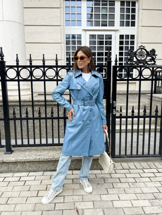 Тренч женский из натуральной кожи - фото 5