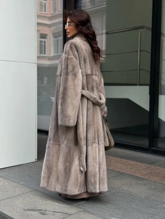 Длинная норковая шуба - фото 6