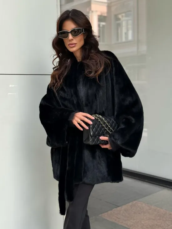 Черная шуба из аукционного меха норки SAGA FURS - фото 8