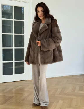 Шуба сasual art из меха норки lavender - фото 8