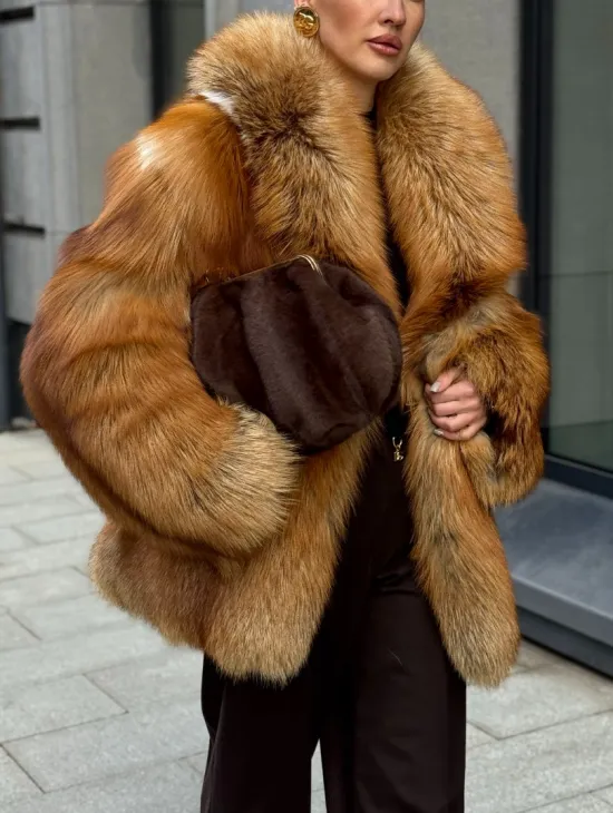 Шуба из лисы - рыжая - фото 5