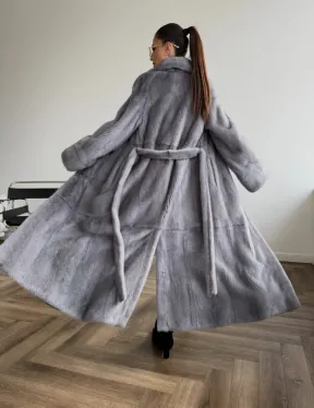 Голубая норковая шуба - фото 10