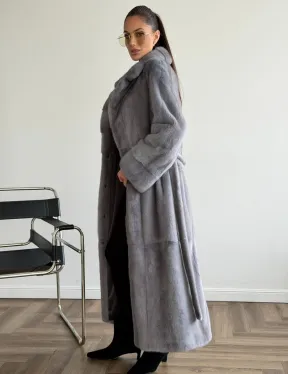 Голубая норковая шуба - фото 4