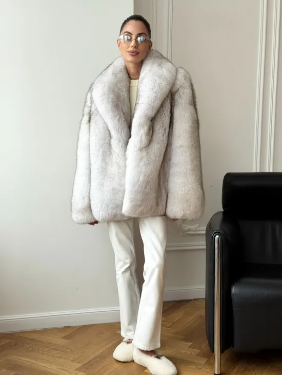 Шуба из песца - колотый лед - фото 7
