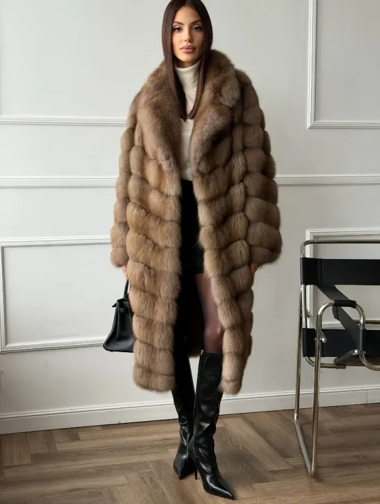 Шуба из куницы - английский воротник - фото 10