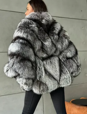 Шуба из чернобурой лисы 