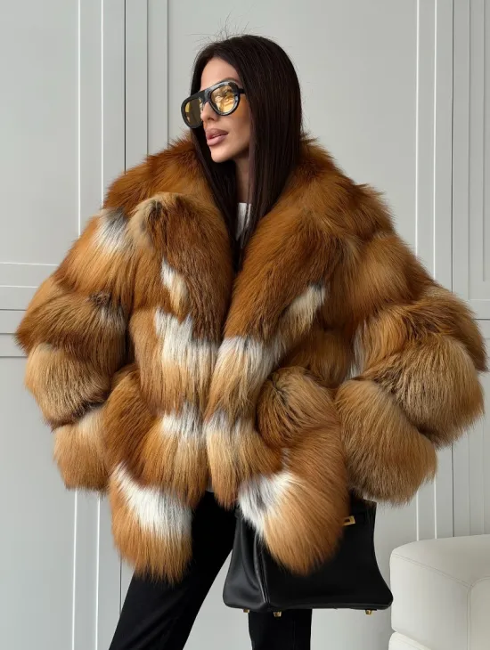 Шуба из натурального меха - лиса огнёвка - фото 7