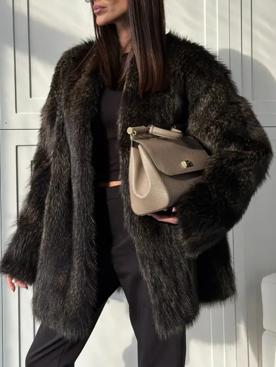 Женский полушубок из меха Финского енота Saga - фото 2