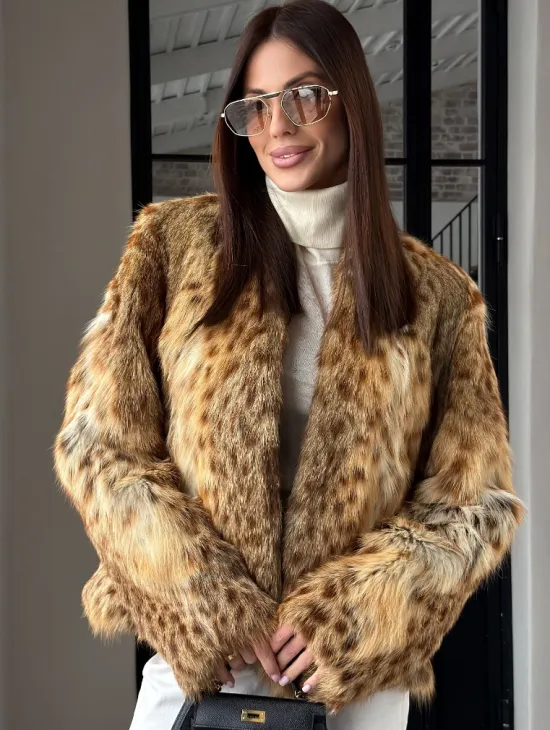 Меховой жакет - шуба из оцелота - фото 8