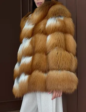 Короткая шуба из рыжей лисы - фото 5