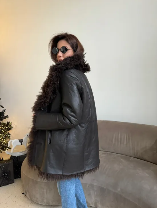 Шуба - дубленка из натуральной овчины (двусторонняя) - фото 7